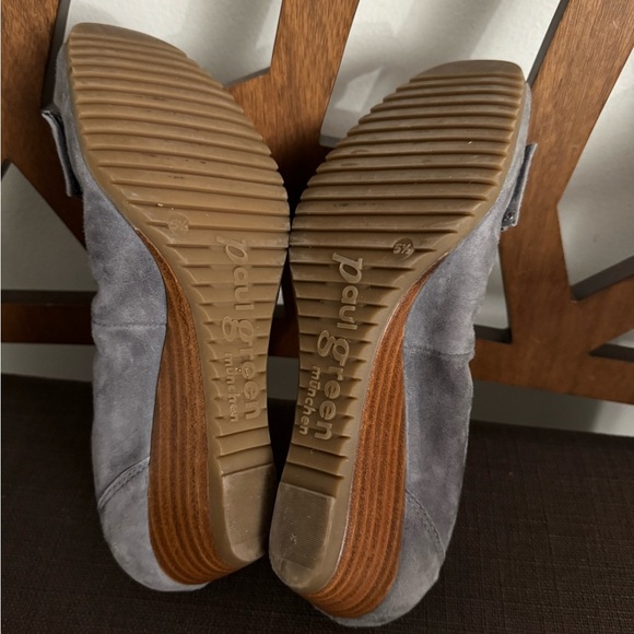 Paul Green sky blue suede wedges with bow tie 5.5 - Picture 11 of 12